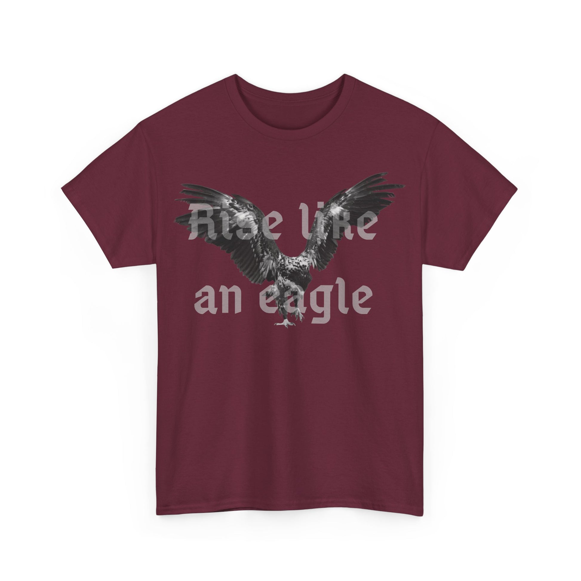 Rise Like an Eagle Unisex Heavy Cotton Tee - Motivational Shirt, Casual Wear, Birthday Gift, Inspirational Apparel, Eagle Print Tee