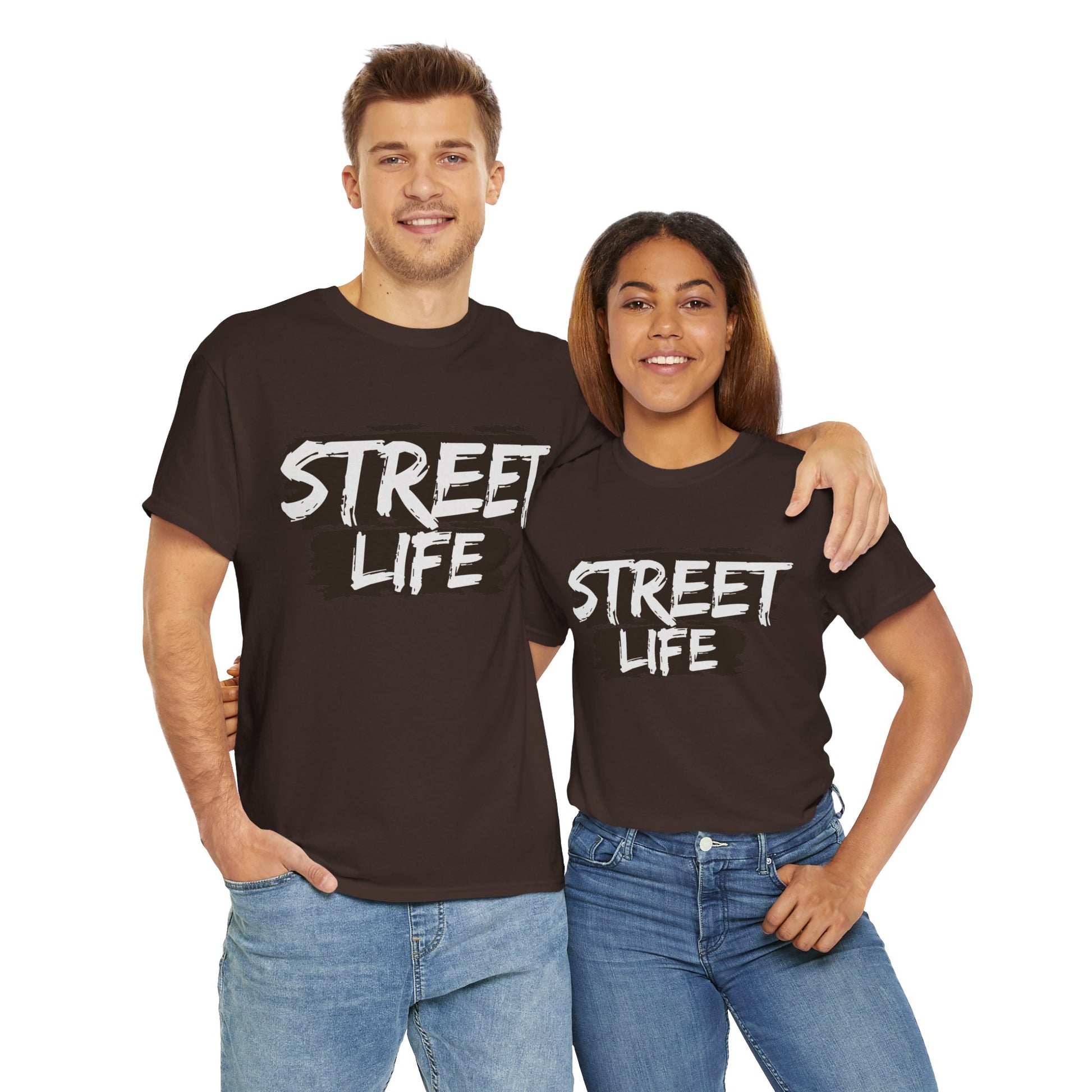 Street Life Unisex Heavy Cotton Tee, Casual Tee, Graphic T-Shirt, Streetwear, Gift for Urban Fashion Lovers