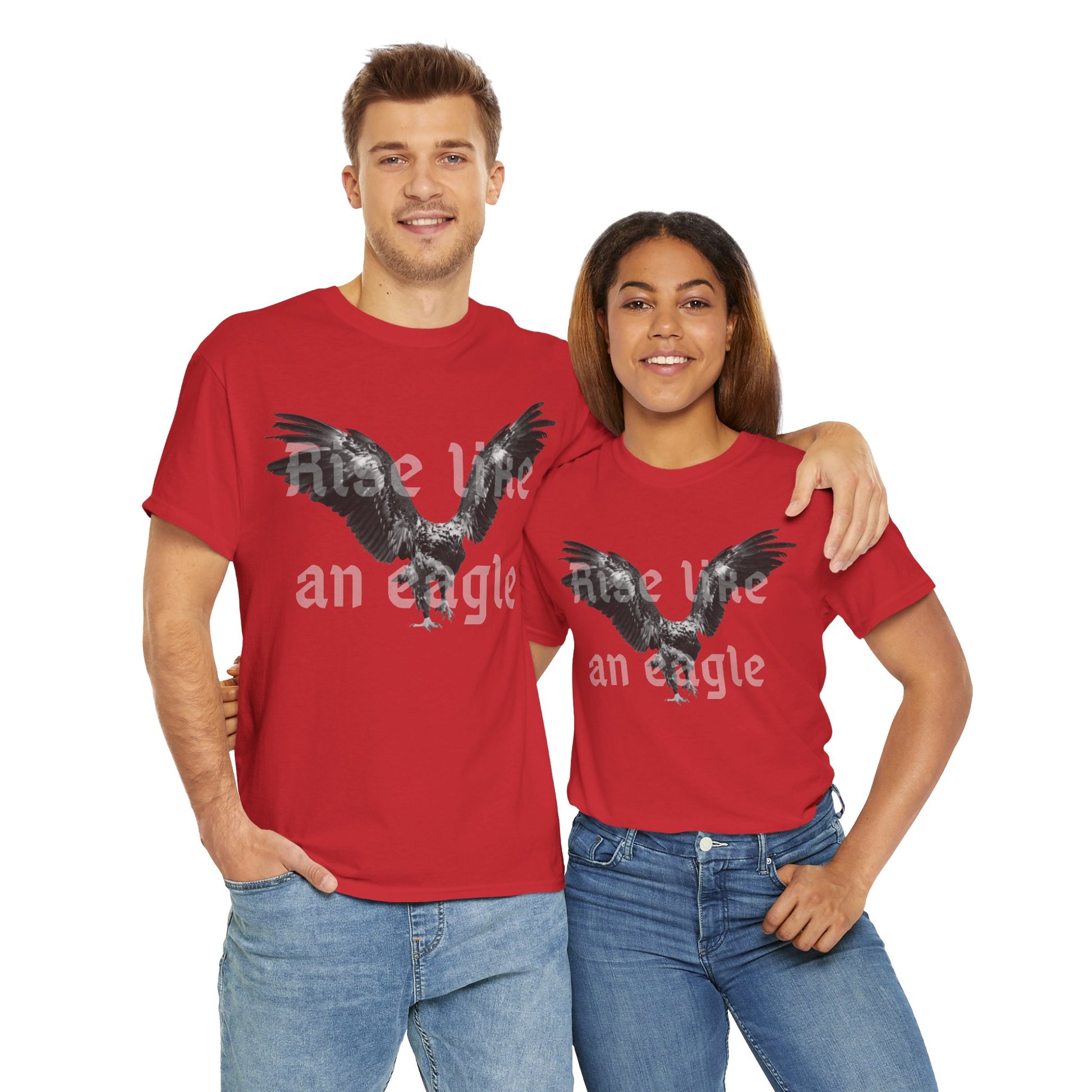 Rise Like an Eagle Unisex Heavy Cotton Tee - Motivational Shirt, Casual Wear, Birthday Gift, Inspirational Apparel, Eagle Print Tee