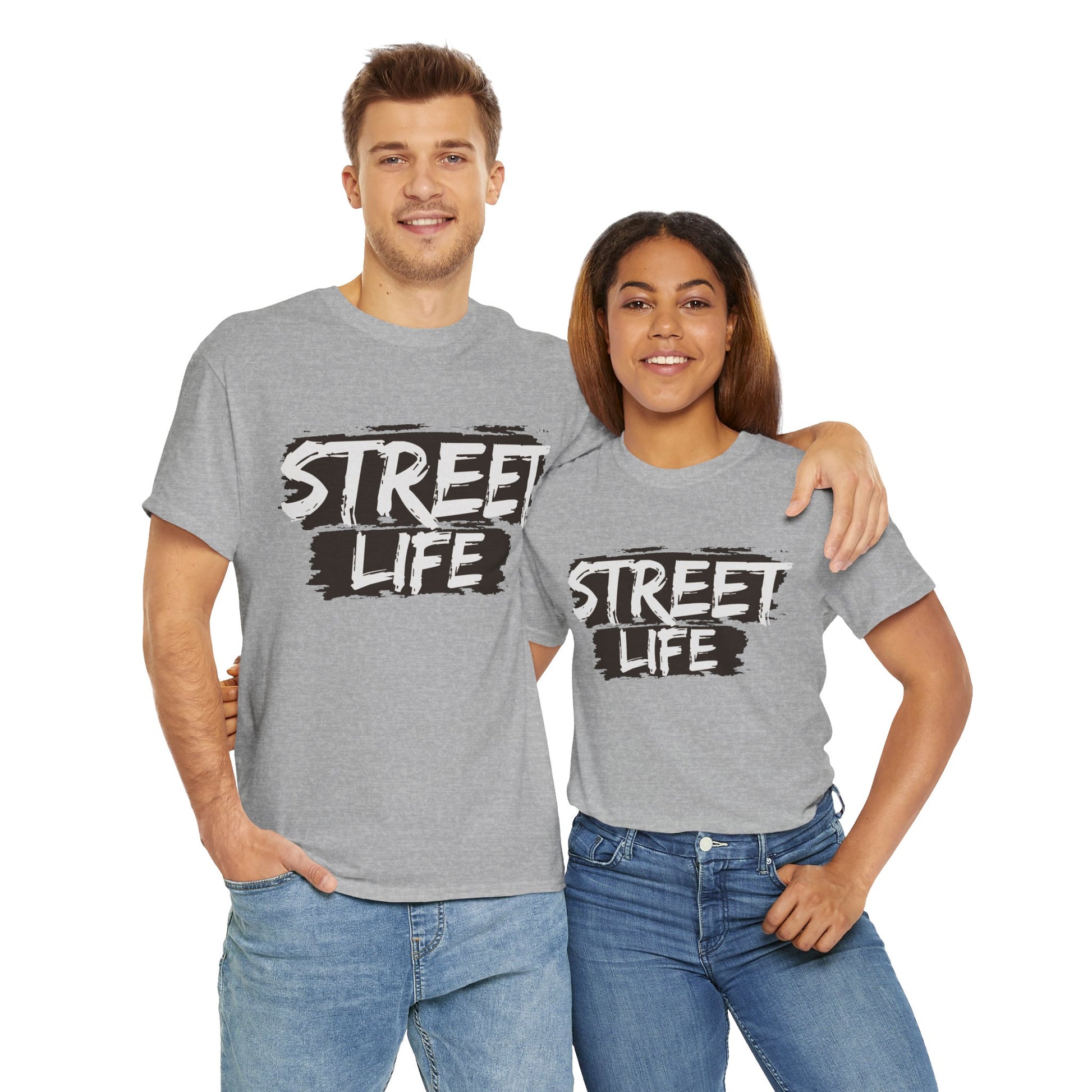 Street Life Unisex Heavy Cotton Tee, Casual Tee, Graphic T-Shirt, Streetwear, Gift for Urban Fashion Lovers