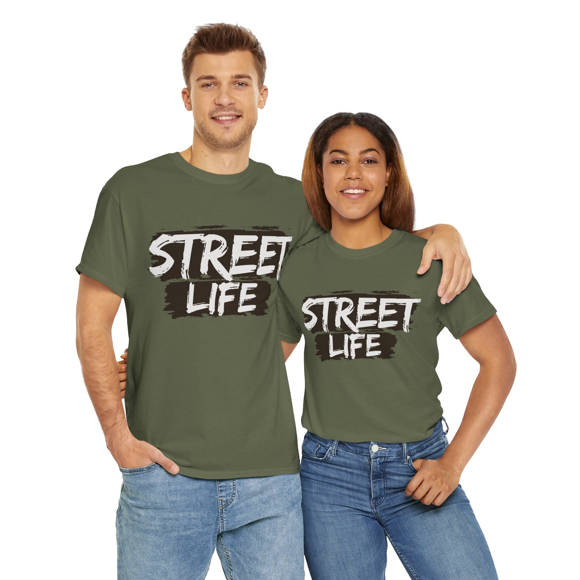 Street Life Unisex Heavy Cotton Tee, Casual Tee, Graphic T-Shirt, Streetwear, Gift for Urban Fashion Lovers