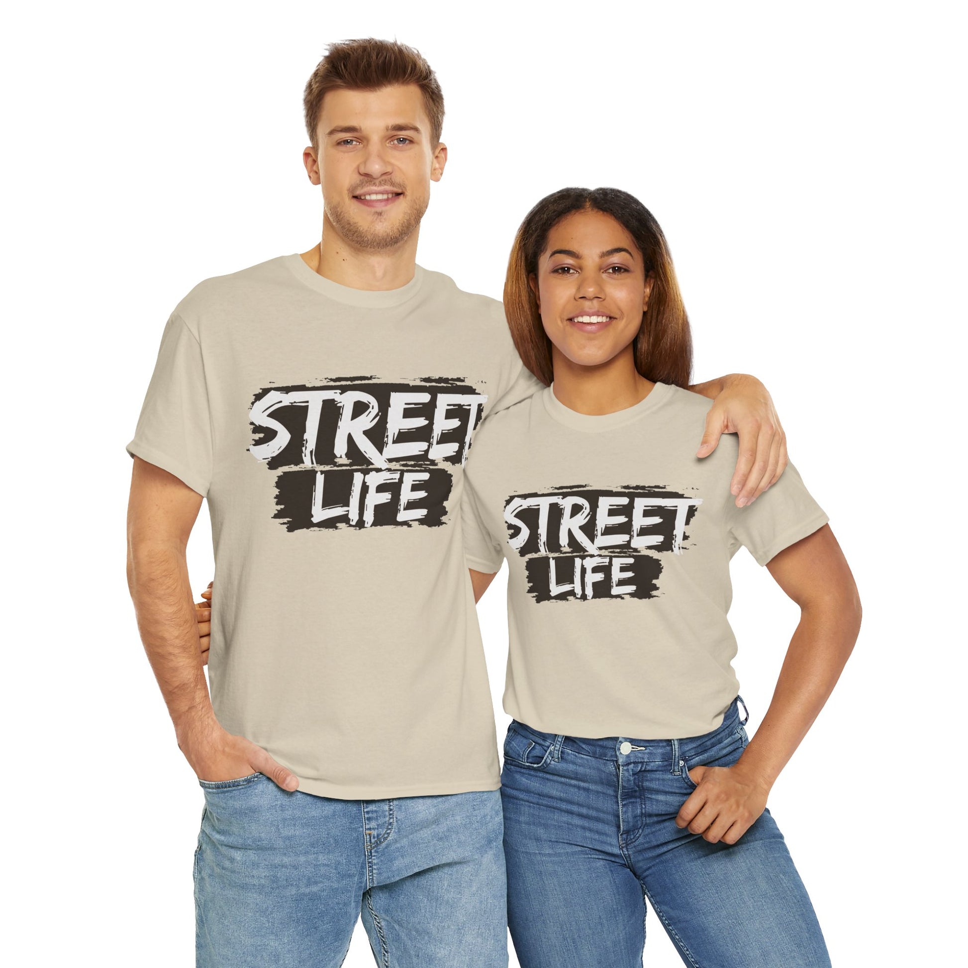 Street Life Unisex Heavy Cotton Tee, Casual Tee, Graphic T-Shirt, Streetwear, Gift for Urban Fashion Lovers
