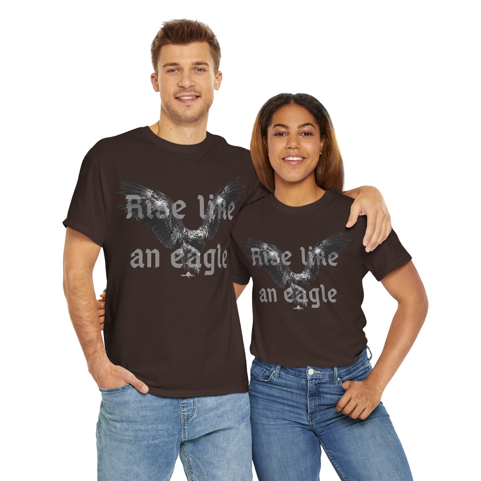 Rise Like an Eagle Unisex Heavy Cotton Tee - Motivational Shirt, Casual Wear, Birthday Gift, Inspirational Apparel, Eagle Print Tee