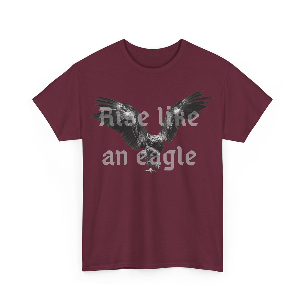 Rise Like an Eagle Unisex Heavy Cotton Tee - Motivational Shirt, Casual Wear, Birthday Gift, Inspirational Apparel, Eagle Print Tee