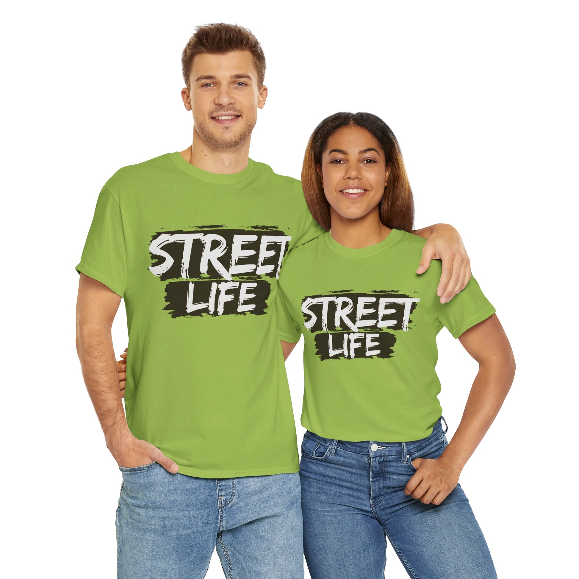 Street Life Unisex Heavy Cotton Tee, Casual Tee, Graphic T-Shirt, Streetwear, Gift for Urban Fashion Lovers