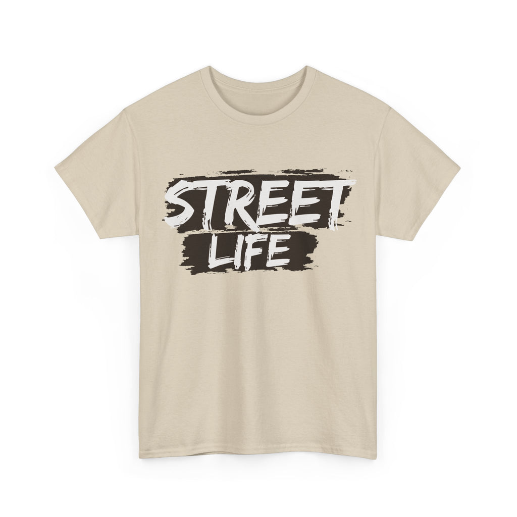 Street Life Unisex Heavy Cotton Tee, Casual Tee, Graphic T-Shirt, Streetwear, Gift for Urban Fashion Lovers