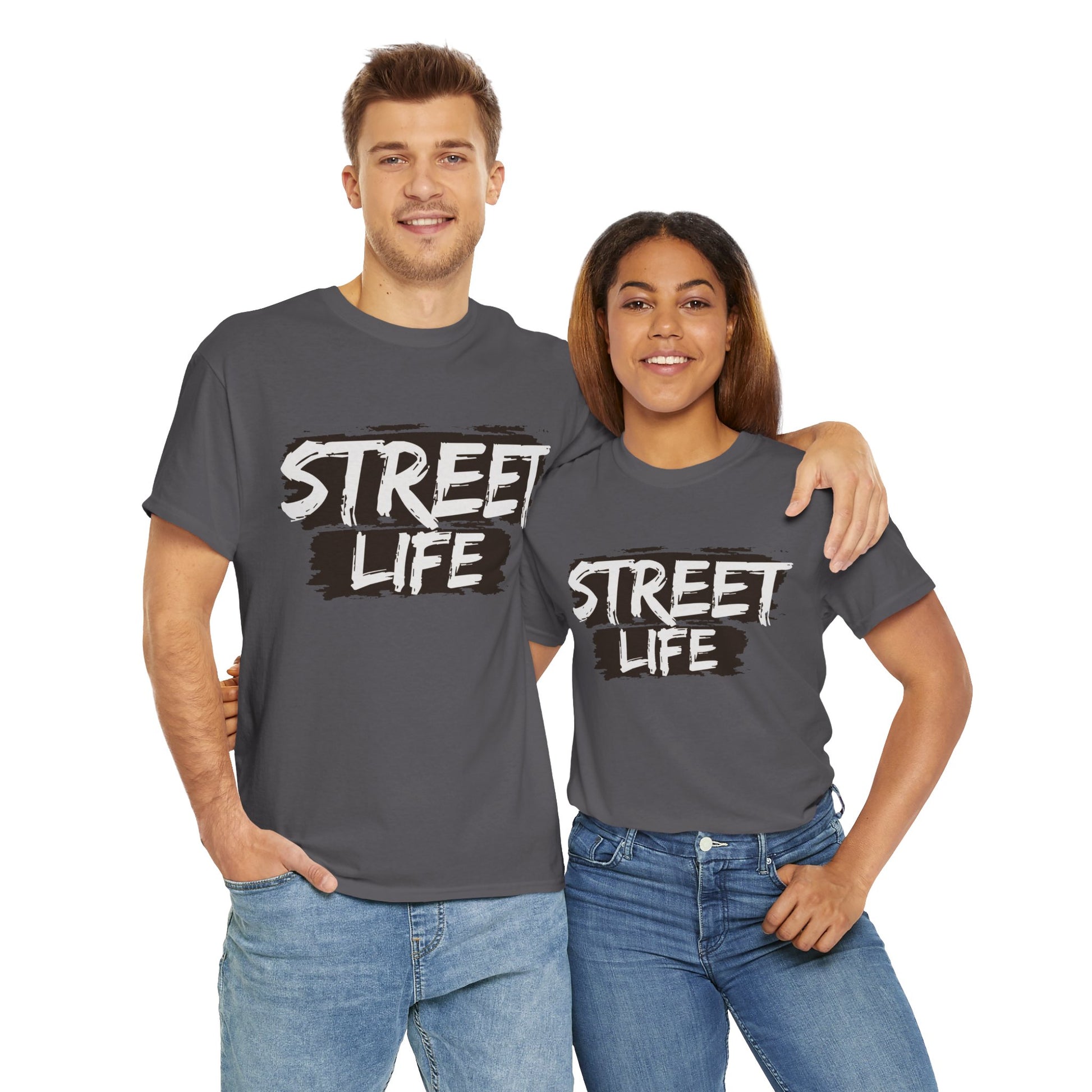 Street Life Unisex Heavy Cotton Tee, Casual Tee, Graphic T-Shirt, Streetwear, Gift for Urban Fashion Lovers