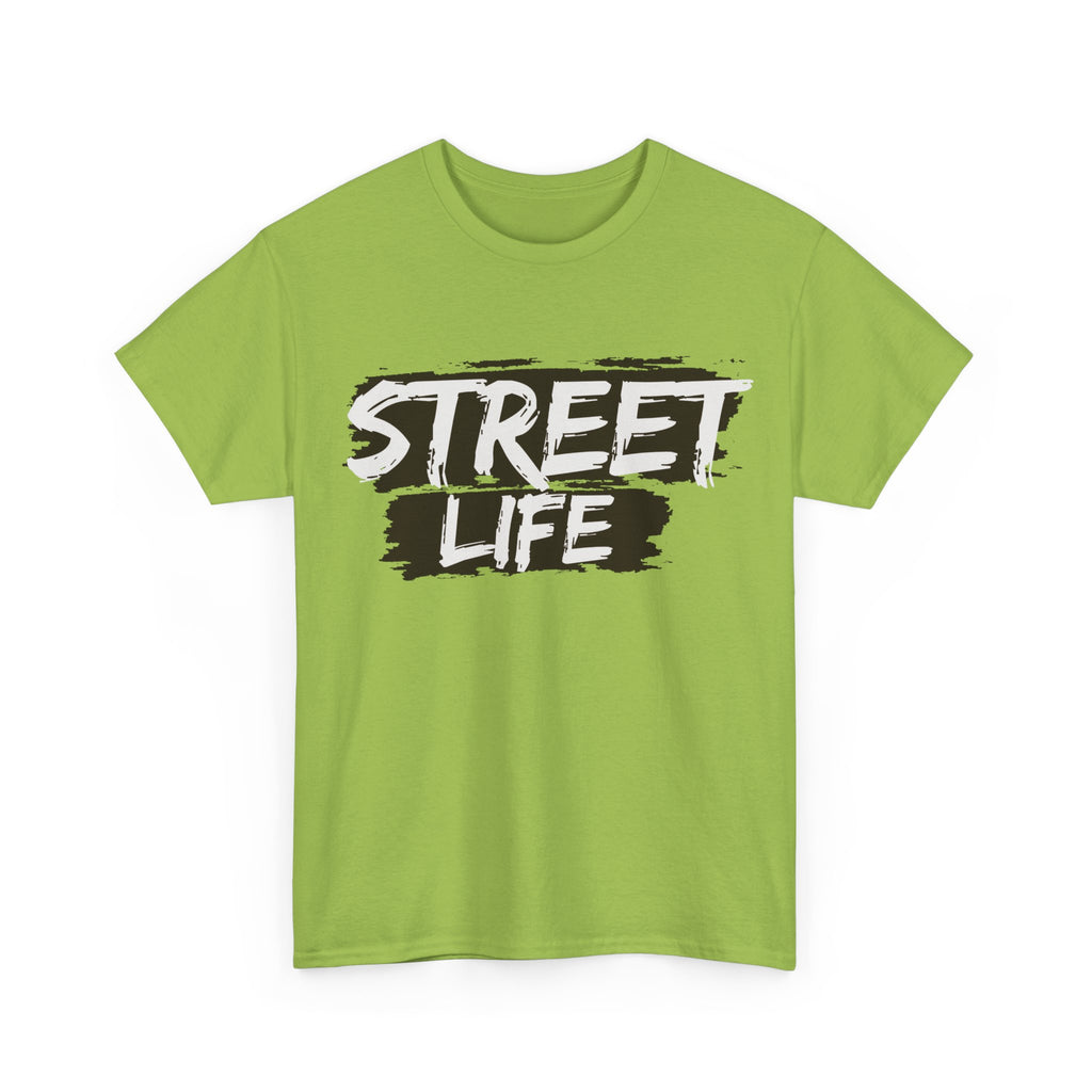 Street Life Unisex Heavy Cotton Tee, Casual Tee, Graphic T-Shirt, Streetwear, Gift for Urban Fashion Lovers